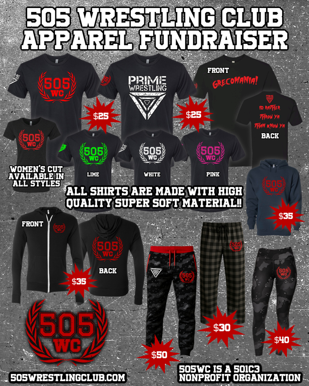505 Wrestling Club Apparel