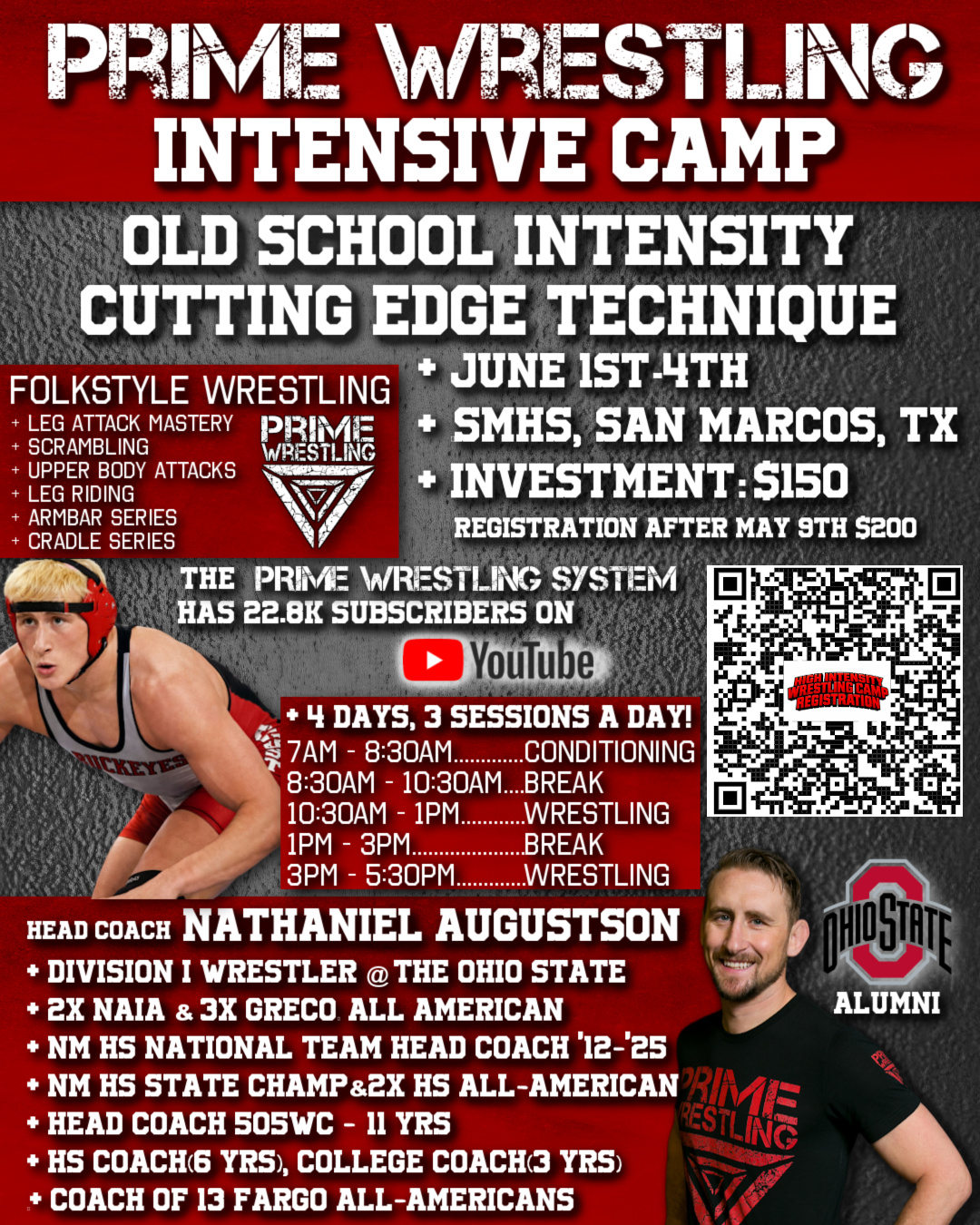 Prime Wrestling Intensive Camp - San Marcos, TX - June 1-4