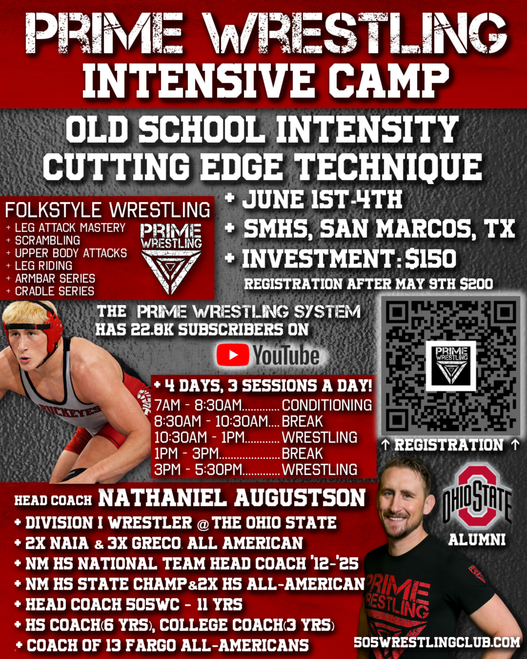Prime Wrestling Intensive Camp - San Marcos, TX - June 1-4