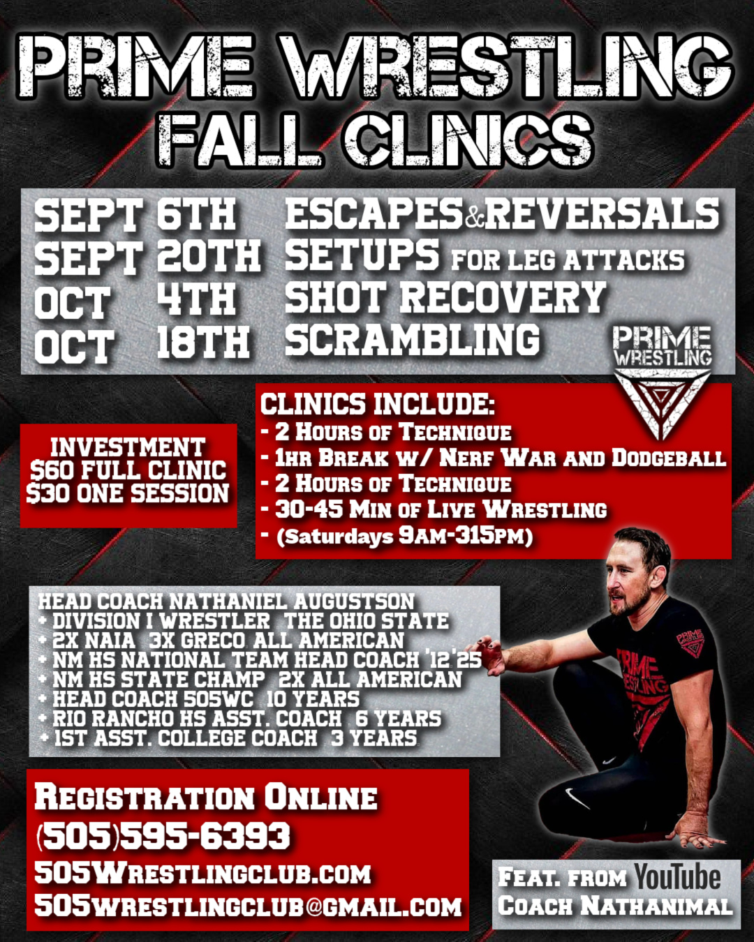Prime Wrestling Upcoming Fall Clinics