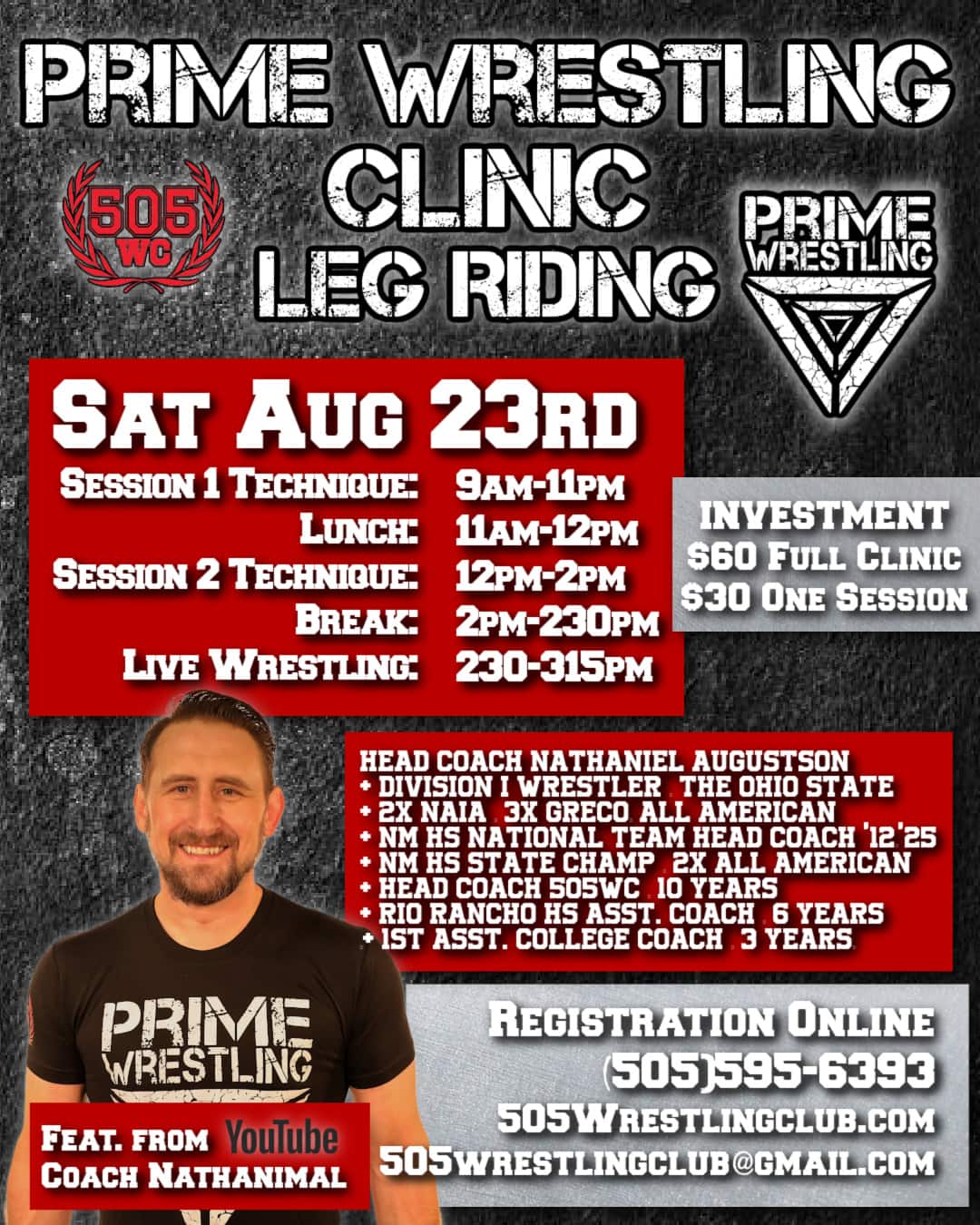 Prime Wrestling Clinic Leg Riding Flyer